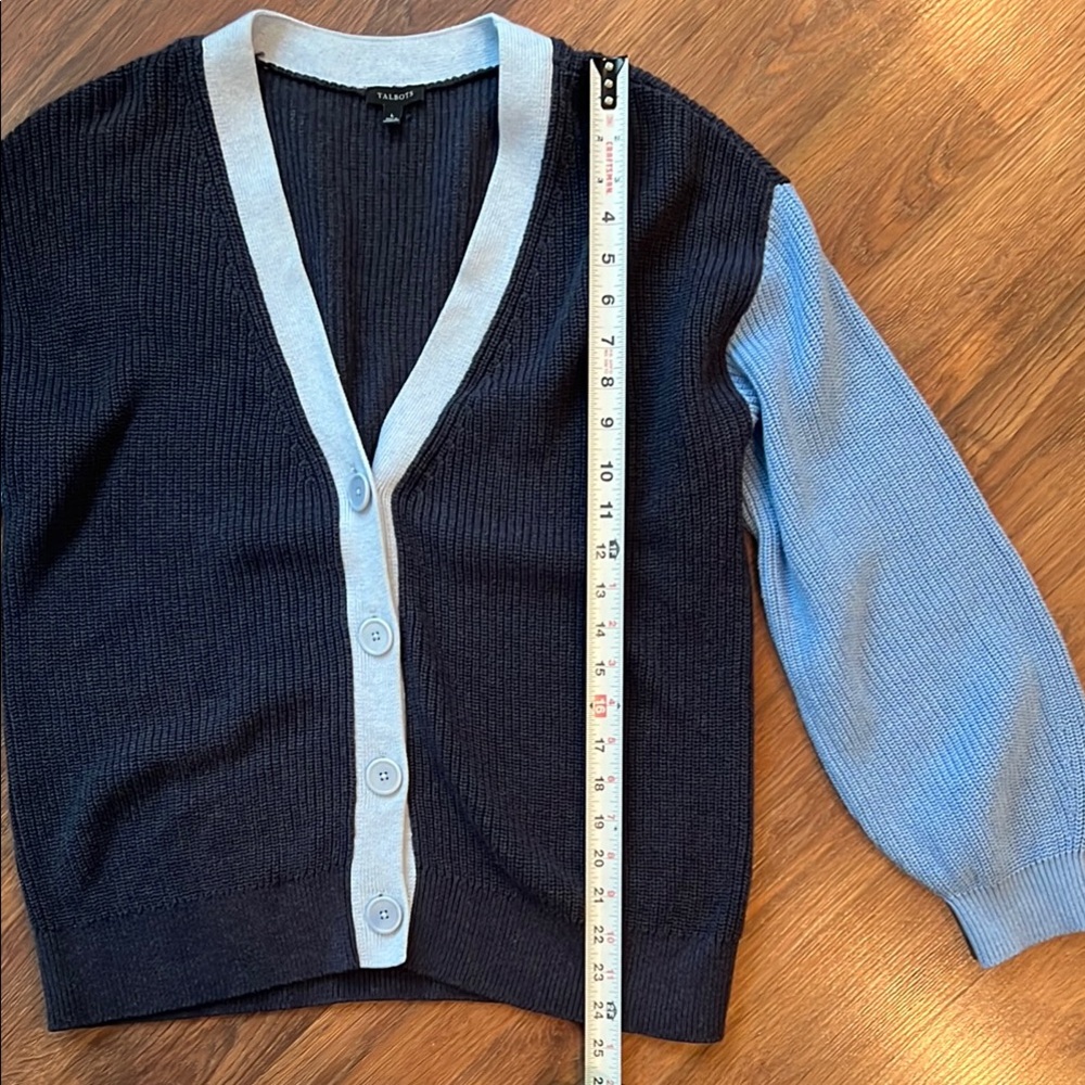Talbots Large Colorblock Women's Cardigan Sweater - Picture 4 of 11